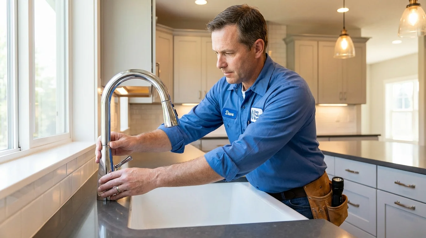 Kitchen faucet installation by Johns Plumbing LLC in West Rutland