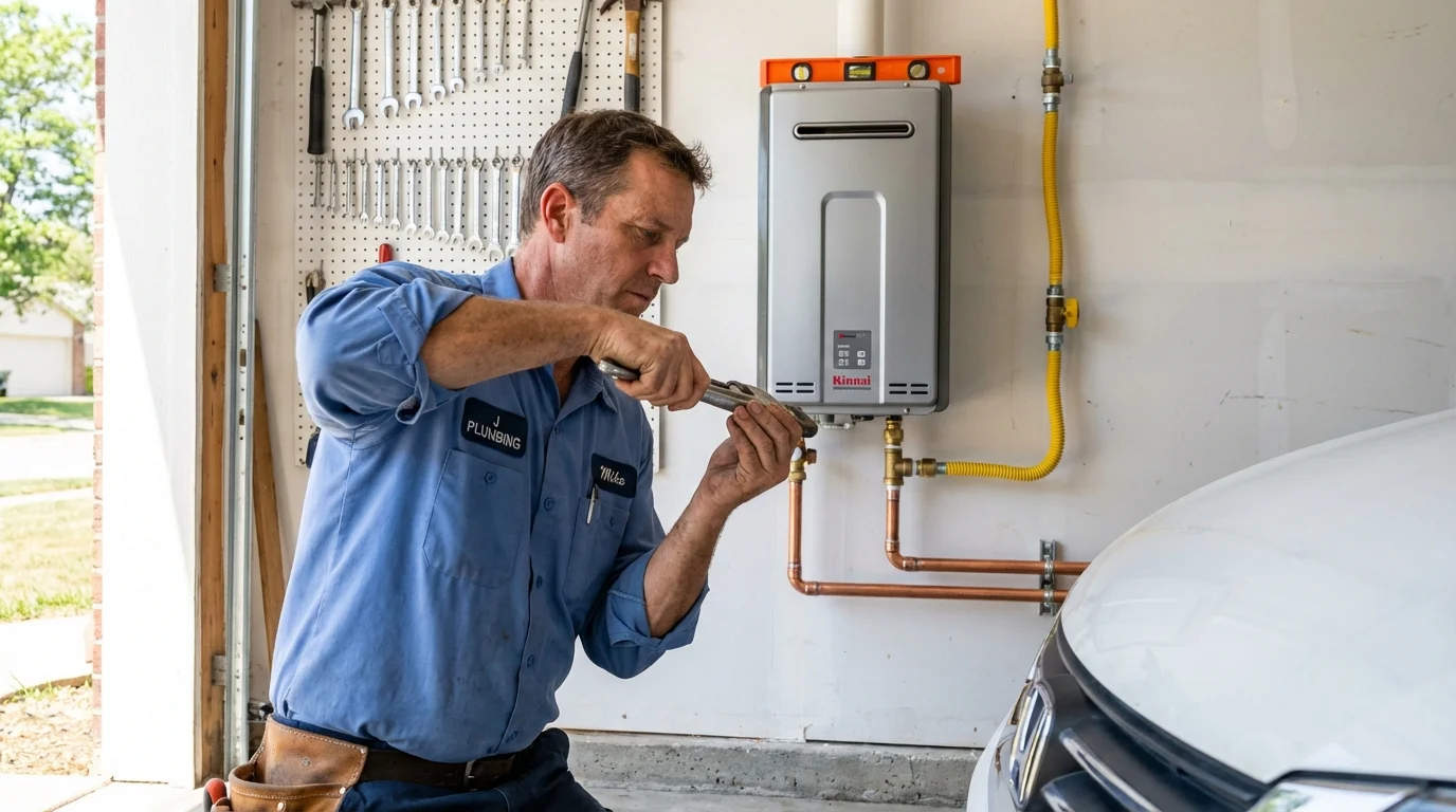 Tankless water heater installation by a Johns Plumbing LLC plumber in West Rutland
